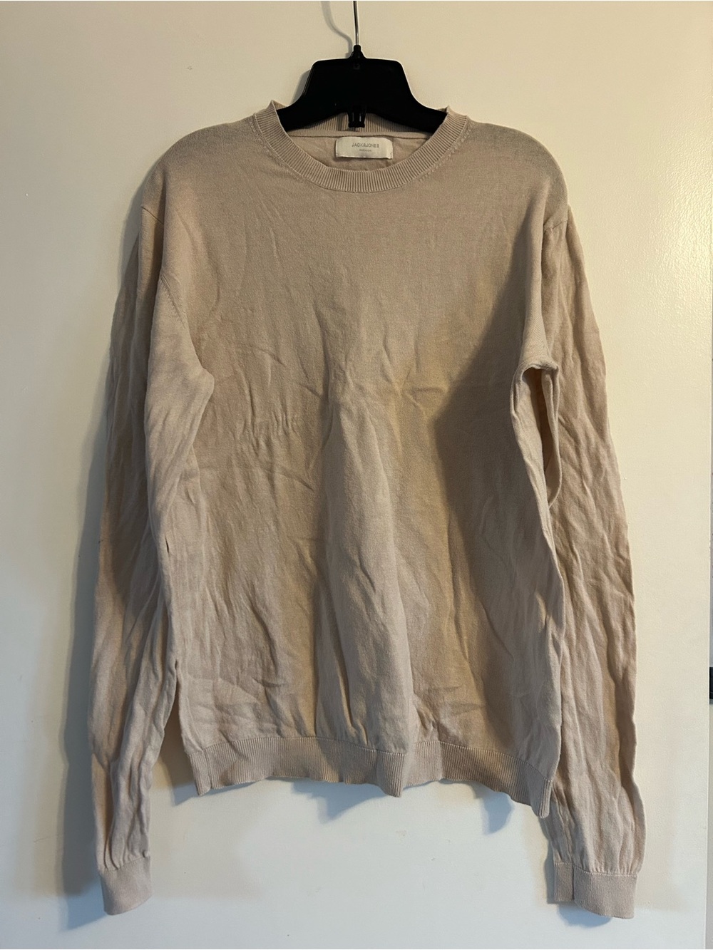 Jack and Jones Men's Crewneck Sweater in Beige Men’s Size L